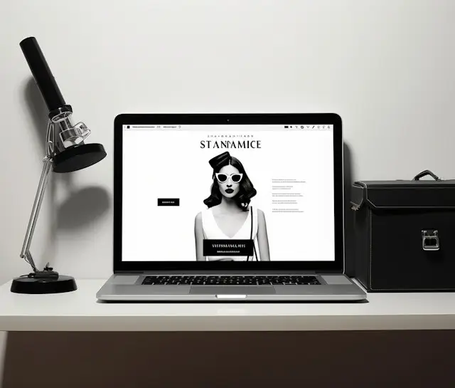 Monochrome Modern Workspace With A Vintage Twist